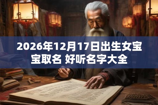 2026年12月17日出生女宝宝取名 好听名字大全