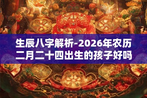 生辰八字解析-2026年农历二月二十四出生的孩子好吗