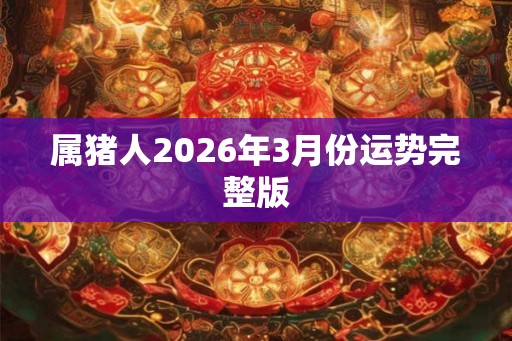 属猪人2026年3月份运势完整版 属猪人2026年3月份运势完整版