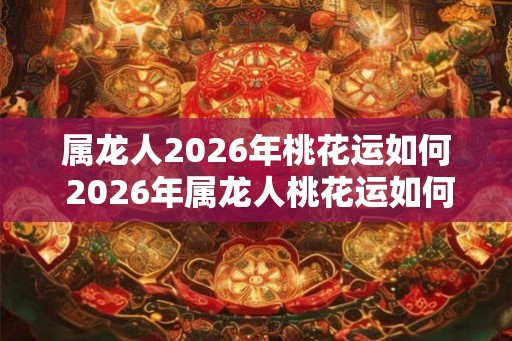 属龙人2026年桃花运如何 2026年属龙人桃花运如何