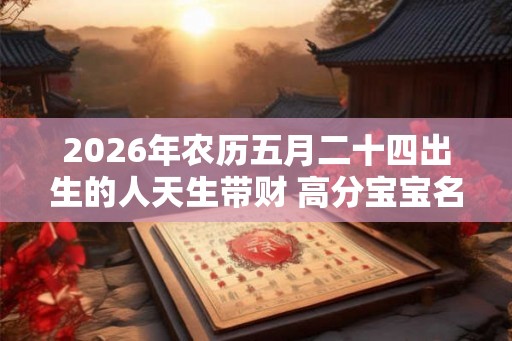 2026年农历五月二十四出生的人天生带财 高分宝宝名字推荐