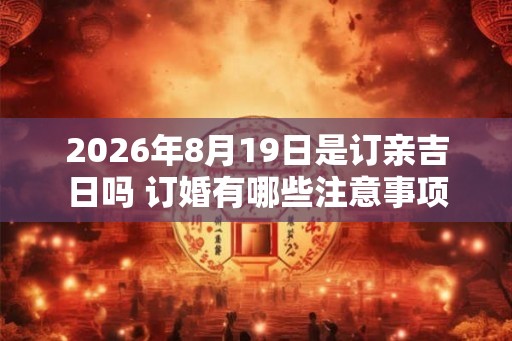 2026年8月19日是订亲吉日吗 订婚有哪些注意事项