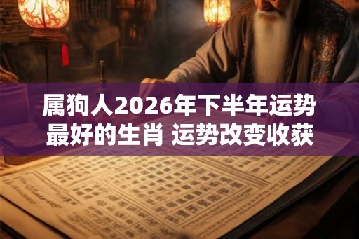 属狗人2026年下半年运势最好的生肖 运势改变收获惊喜