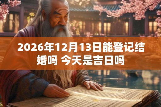 2026年12月13日能登记结婚吗 今天是吉日吗