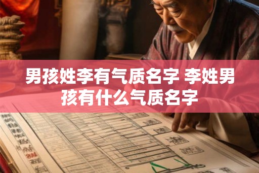 男孩姓李有气质名字 李姓男孩有什么气质名字