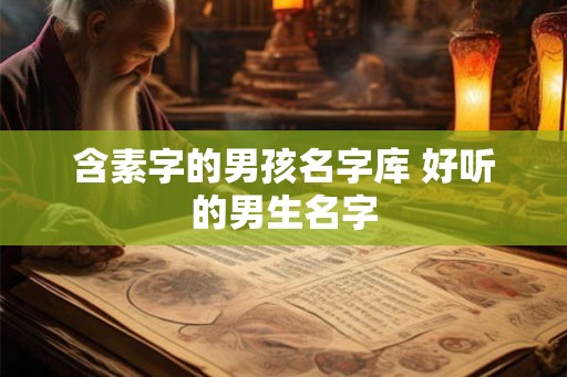 含素字的男孩名字库 好听的男生名字