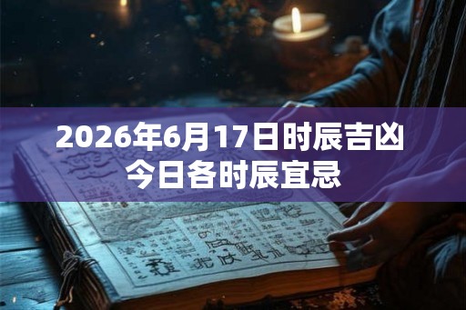 2026年6月17日时辰吉凶 今日各时辰宜忌