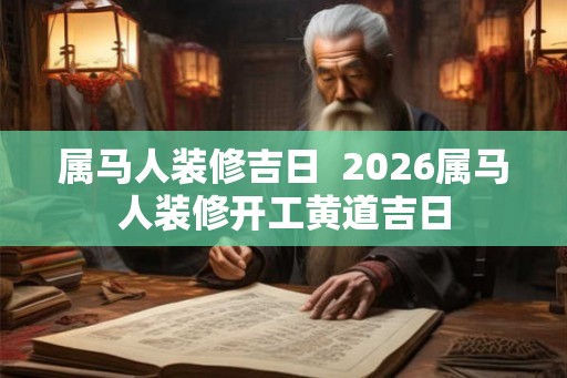 属马人装修吉日  2026属马人装修开工黄道吉日
