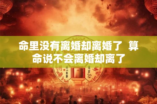命里没有离婚却离婚了  算命说不会离婚却离了