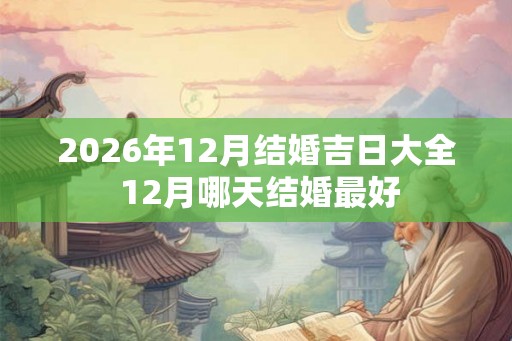 2026年12月结婚吉日大全 12月哪天结婚最好
