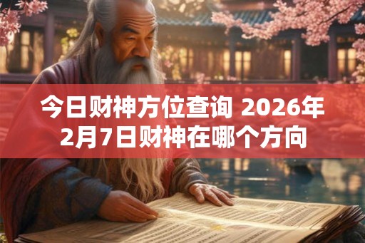 今日财神方位查询 2026年2月7日财神在哪个方向