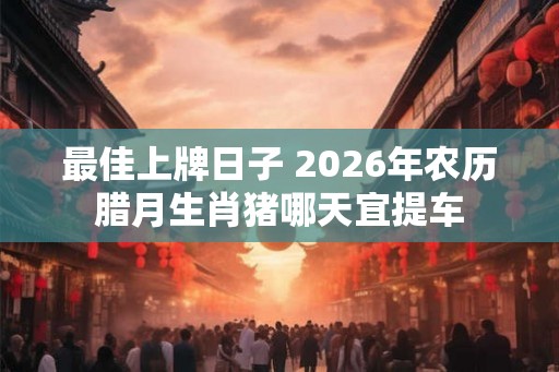 最佳上牌日子 2026年农历腊月生肖猪哪天宜提车