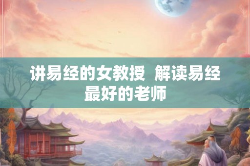 讲易经的女教授 解读易经最好的老师 讲易经的女教授 解读易经最好的老师