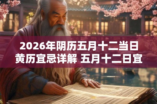 2026年阴历五月十二当日黄历宜忌详解 五月十二日宜忌内容