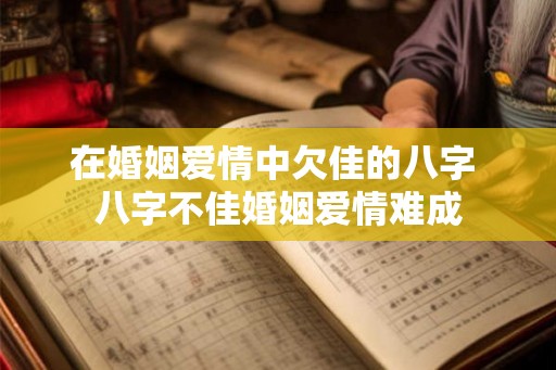 在婚姻爱情中欠佳的八字 八字不佳婚姻爱情难成