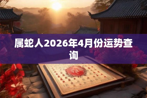 属蛇人2026年4月份运势查询