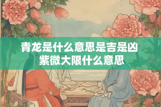 青龙是什么意思是吉是凶  紫微大限什么意思