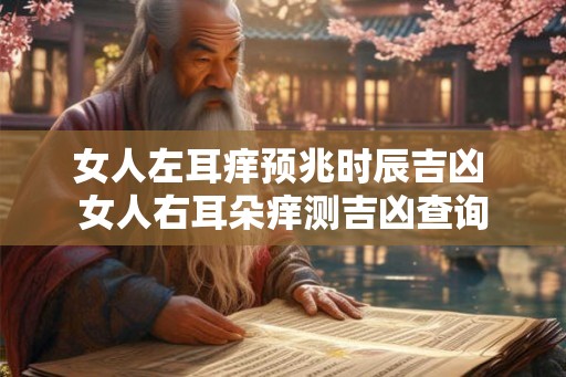 女人左耳痒预兆时辰吉凶 女人右耳朵痒测吉凶查询 女人左耳痒预兆时辰吉凶 女人右耳朵痒测吉凶查询