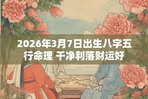 2026年3月7日出生八字五行命理 干净利落财运好