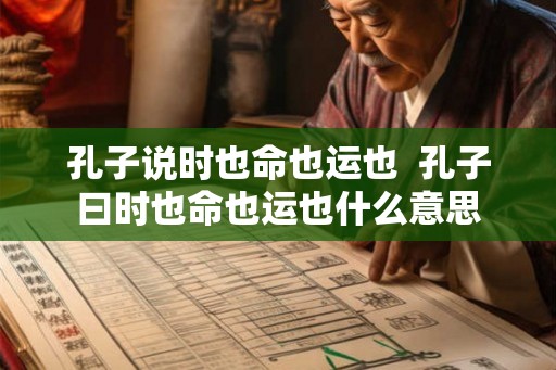 孔子说时也命也运也  孔子曰时也命也运也什么意思