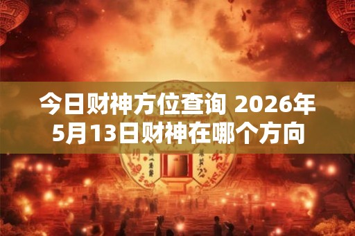 今日财神方位查询 2026年5月13日财神在哪个方向 今日财神方位查询 2026年5月13日财神在哪个方向