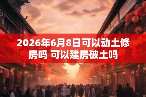 2026年6月8日可以动土修房吗 可以建房破土吗