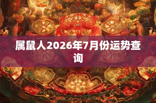 属鼠人2026年7月份运势查询