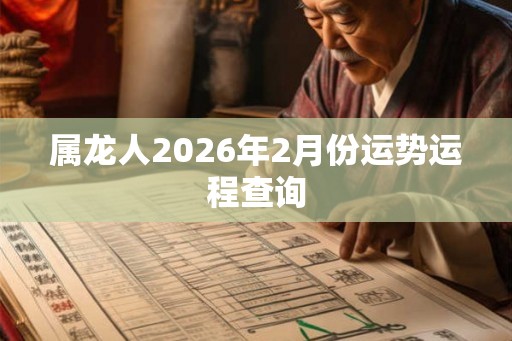 属龙人2026年2月份运势运程查询