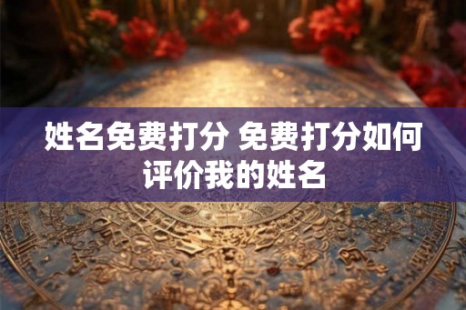 姓名免费打分 免费打分如何评价我的姓名 姓名免费打分 免费打分如何评价我的姓名