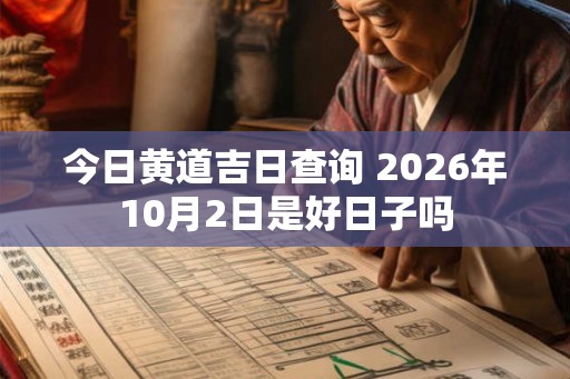今日黄道吉日查询 2026年10月2日是好日子吗