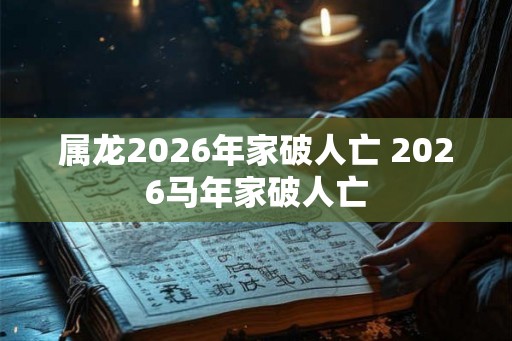 属龙2026年家破人亡 2026马年家破人亡