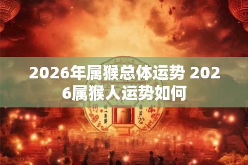 2026年属猴总体运势 2026属猴人运势如何