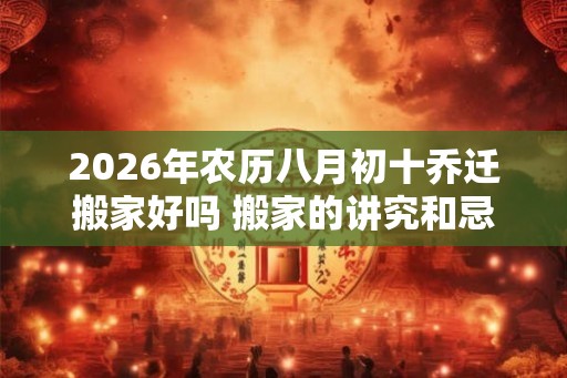 2026年农历八月初十乔迁搬家好吗 搬家的讲究和忌讳 2026年农历八月初十乔迁搬家好吗 搬家的讲究和忌讳