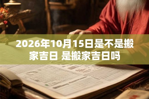 2026年10月15日是不是搬家吉日 是搬家吉日吗