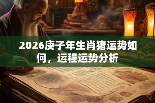 2026庚子年生肖猪运势如何，运程运势分析
