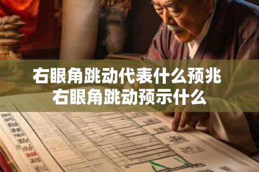 右眼角跳动代表什么预兆 右眼角跳动预示什么