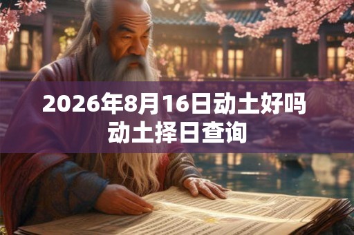 2026年8月16日动土好吗 动土择日查询