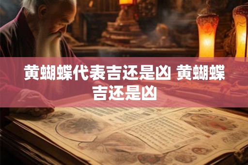 黄蝴蝶代表吉还是凶 黄蝴蝶吉还是凶
