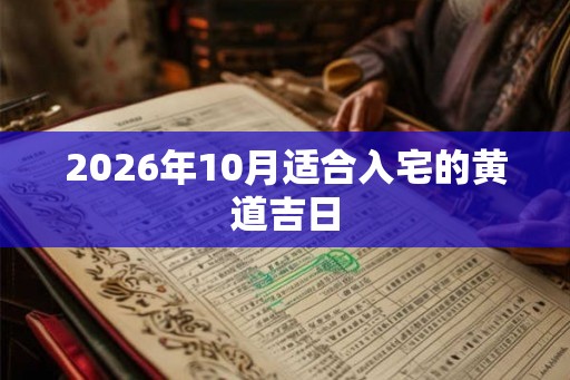 2026年10月适合入宅的黄道吉日
