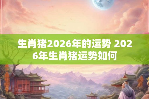 生肖猪2026年的运势 2026年生肖猪运势如何