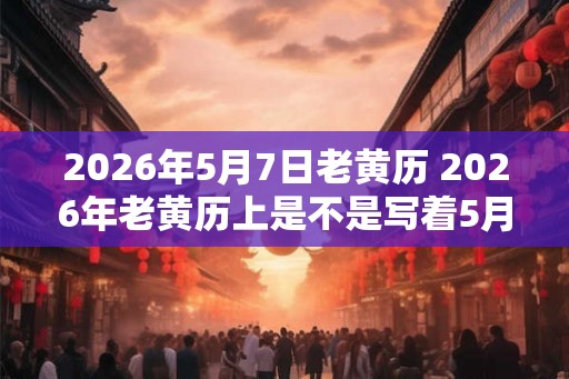 2026年5月7日老黄历 2026年老黄历上是不是写着5月7日宜结婚