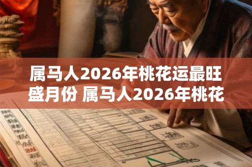 属马人2026年桃花运最旺盛月份 属马人2026年桃花伊始月是哪个