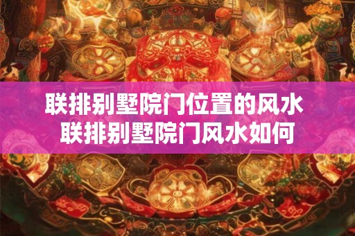 联排别墅院门位置的风水 联排别墅院门风水如何