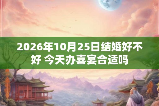 2026年10月25日结婚好不好 今天办喜宴合适吗