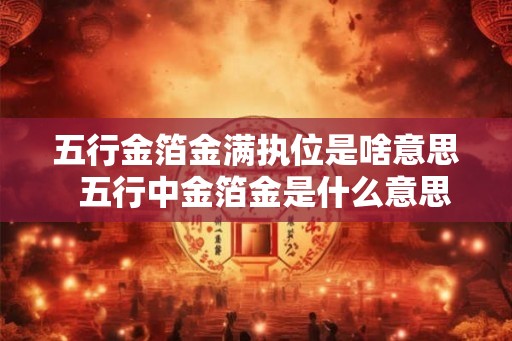 五行金箔金满执位是啥意思  五行中金箔金是什么意思