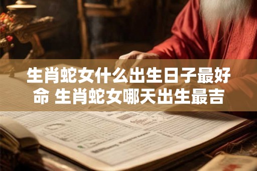 生肖蛇女什么出生日子最好命 生肖蛇女哪天出生最吉利