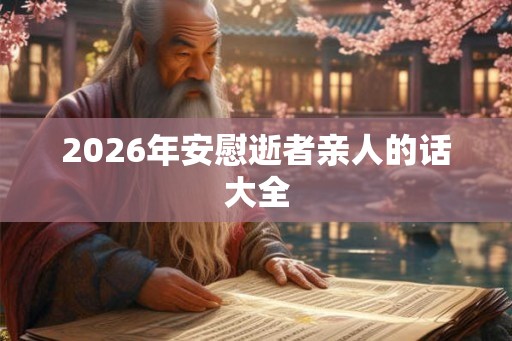 2026年安慰逝者亲人的话大全