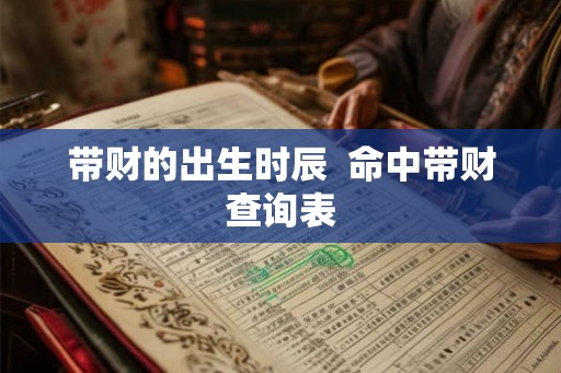 带财的出生时辰  命中带财查询表