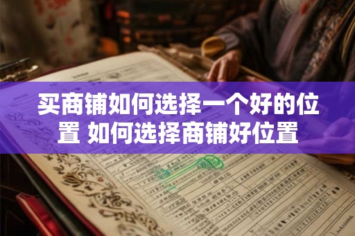 买商铺如何选择一个好的位置 如何选择商铺好位置