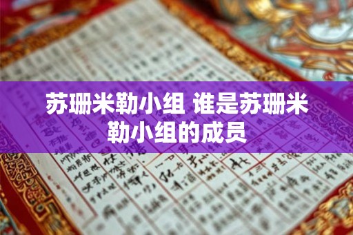 苏珊米勒小组 谁是苏珊米勒小组的成员